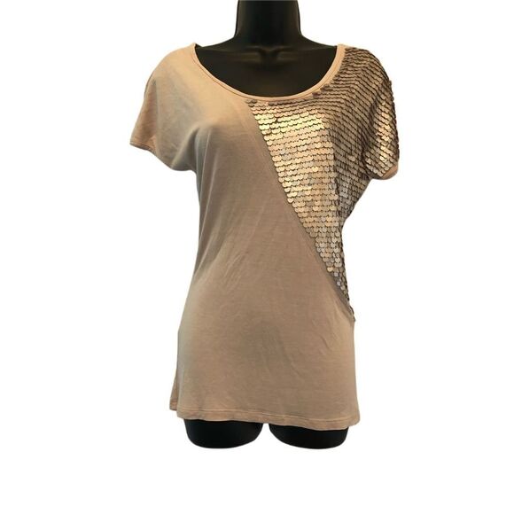 FENN WRIGHT MANSON Tan Sequin Detailed Blouse - size small - Picture 1 of 5